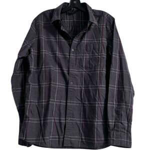 MOUNTAIN HARDWARE Button Down Plaid Charcoal Gray Shirt Medium